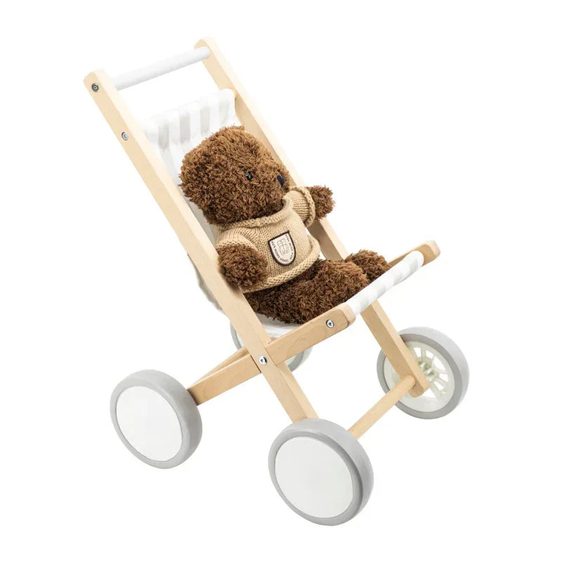 Wózek dla lalek VIGA drewniany spacerówka zabawka rozwijająca wyobraźnię - zabawki-dla-dziewczynki