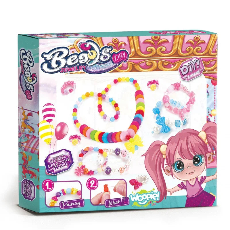 WOOPIE ART&FUN Zestaw do Robienia Biżuterii Bransoletek Wisiorków Pierścionków - zabawki-dla-dziewczynki