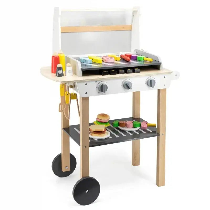 VIGA Duży Drewniany Grill dla Dzieci + 47 Akcesoriów - zabawki-dla-dziewczynki