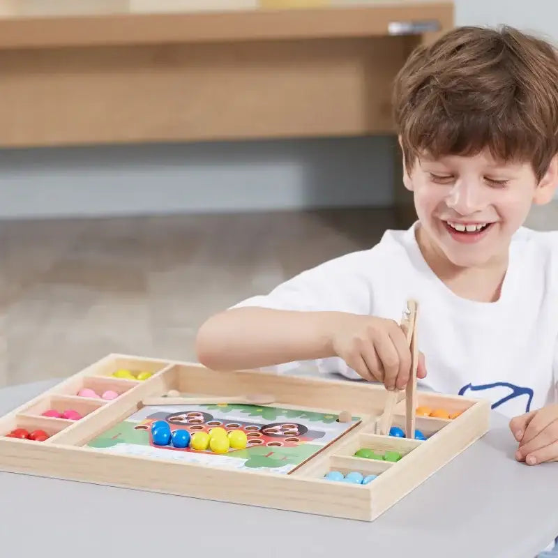 Drewniana układanka Montessori VIGA kulki - zabawki-dla-dziewczynki