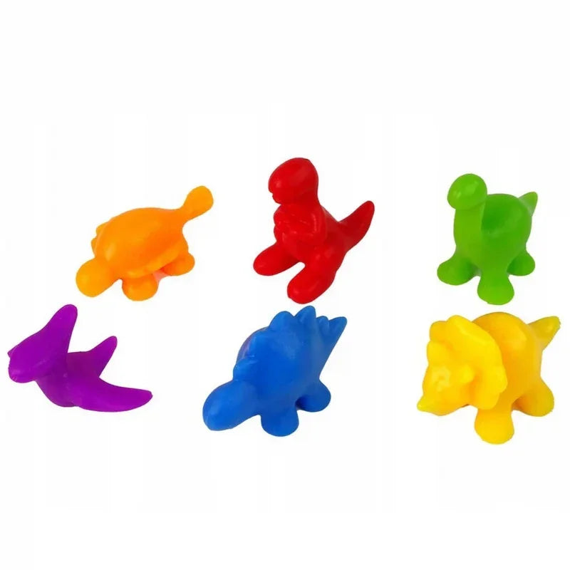 WOOPIE Gra Edukacyjna Sorter Kolorów Dinozaury 56 el. - zabawki-dla-dziewczynki