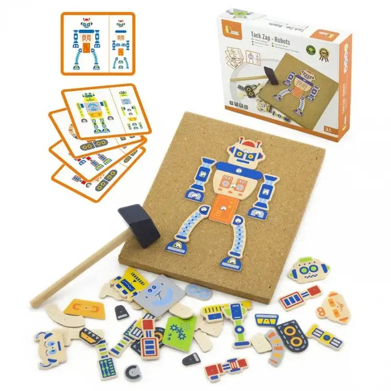Viga Toys drewniana przybijanka roboty 45 elementów - zabawki-dla-dziewczynki