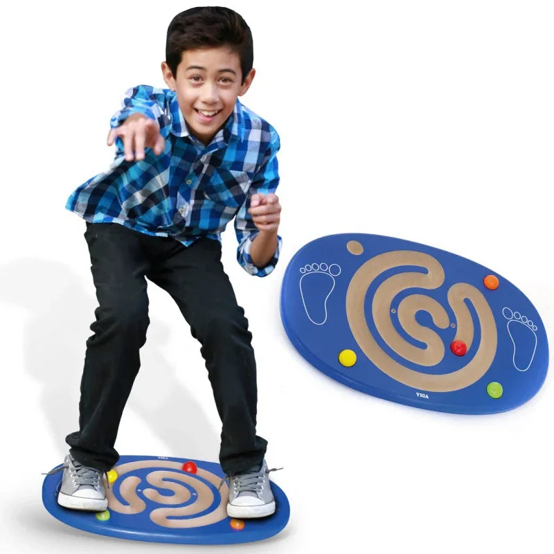 Viga Sensoryczna Drewniana Deska do balansowania z labiryntem - zabawki-dla-dziewczynki