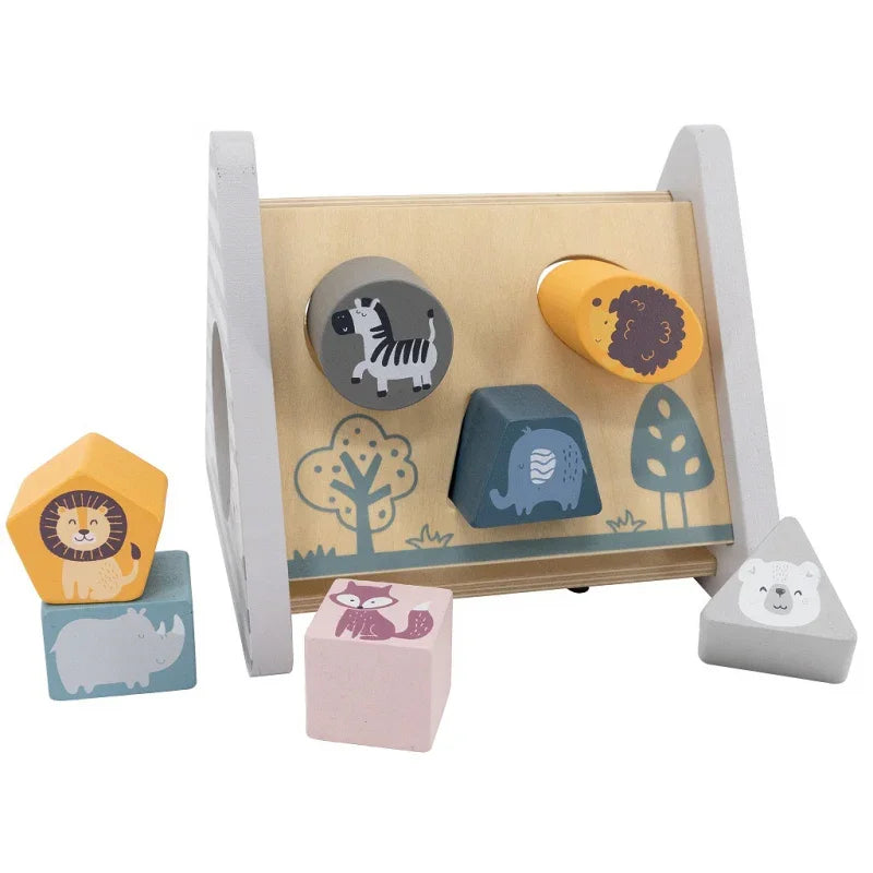 Viga PolarB Drewniany sorter z klockami piramida Układanka - zabawki-dla-dziewczynki