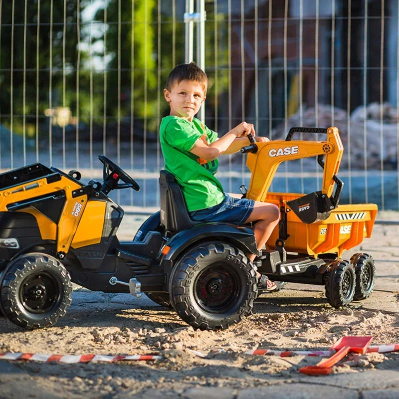 Pomarańczowy traktor FALK Case IH Backhoe zabawka - zabawki-dla-dziewczynki
