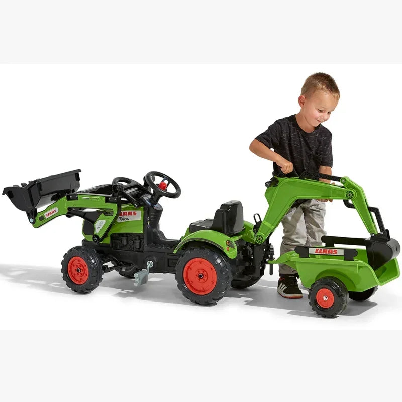 FALK Traktor CLAAS Arion z przyczepą i ładowarką, idealny dla małych kierowców - zabawki-dla-dziewczynki