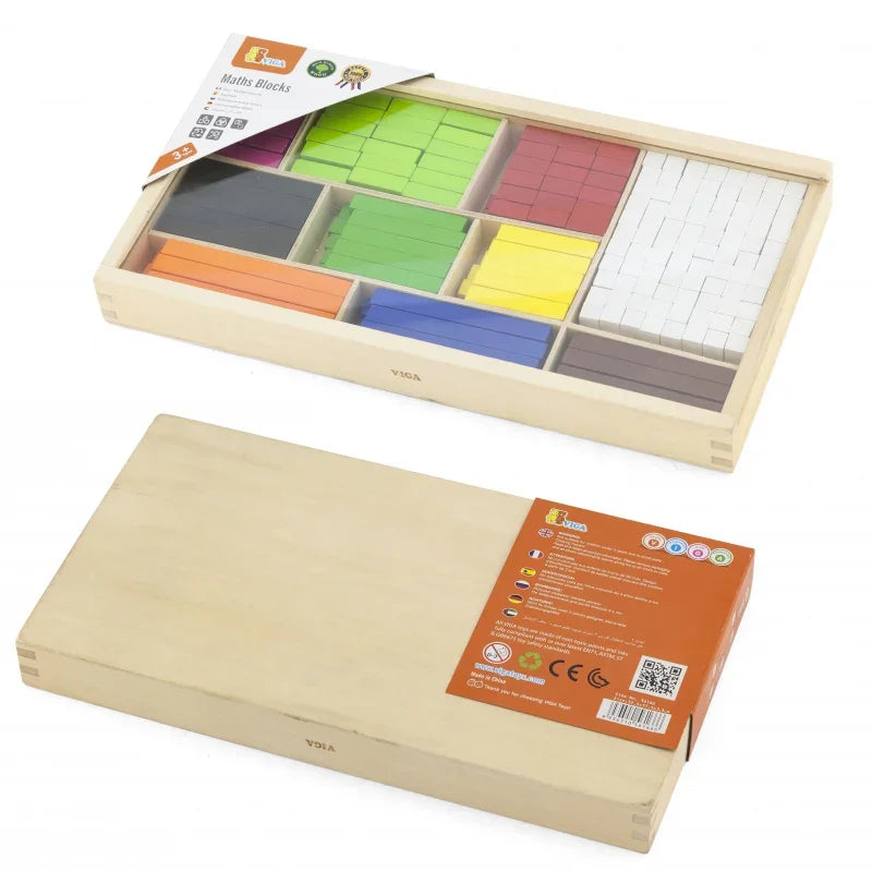 VIGA Drewniane Patyczki Edukacyjne Matematyczne Klocki Cuisenaire'a - zabawki-dla-dziewczynki