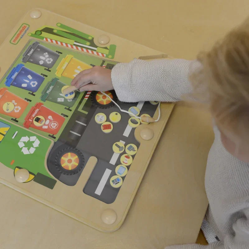 MASTERKIDZ Tablica Magnetyczna Segregowanie Odpadów, zabawka edukacyjna Montessori - zabawki-dla-dziewczynki
