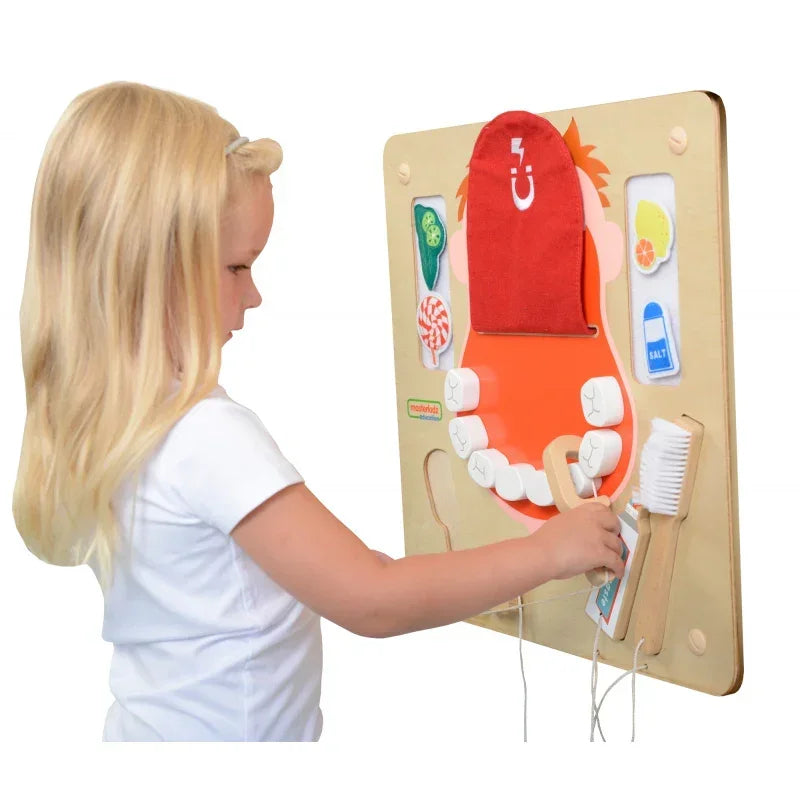 MASTERKIDZ Higiena Jamy Ustnej Ścienna Tablica Sensoryczna Flex Montessori - zabawki-dla-dziewczynki