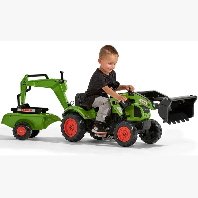 FALK Traktor CLAAS Arion z łyżką i przyczepą, pojazd do zabawy od 2 lat- zabawki-dla-dziewczynki