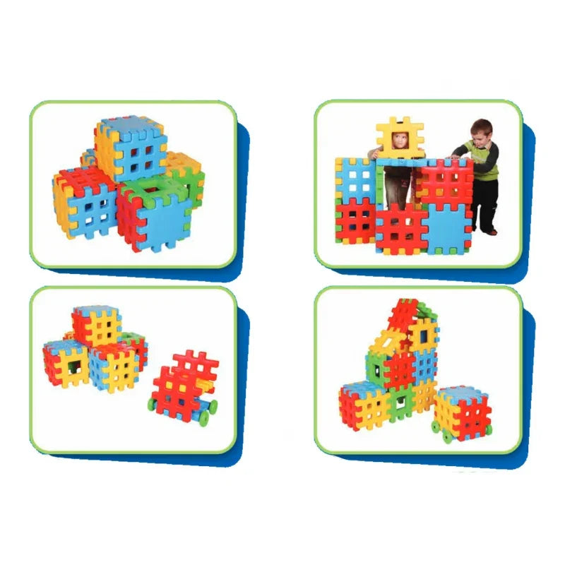 WOOPIE Klocki Edukacyjne Wafle Ogrodzenie Domek - zabawki-dla-dziewczynki