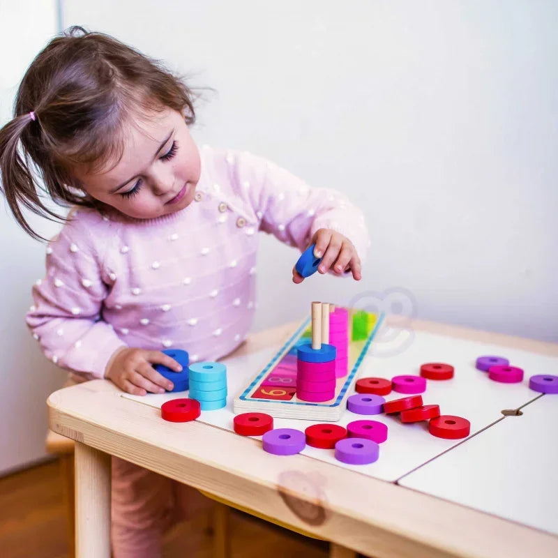 WOOPIE GREEN kreatywna układanka Montessori rozwój matematyczny i kolorystyczny. - zabawki-dla-dziewczynki
