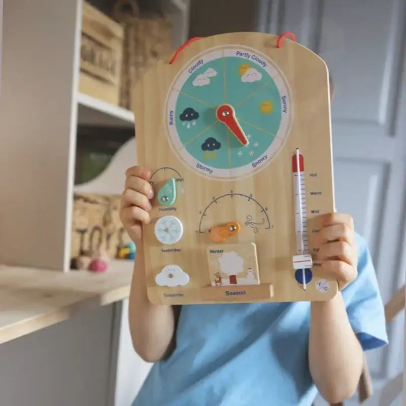Tooky Toy Edukacyjne Pudełko Montessori Układanka Liczydło Tablica Pogody 6w1 od 3 Lat - zabawki-dla-dziewczynki