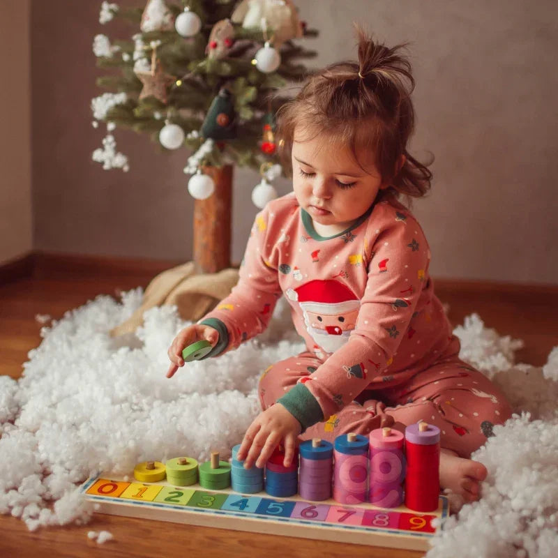 WOOPIE GREEN Montessori układanka edukacyjna nauka liczenia i kolorów - zabawki-dla-dziewczynki