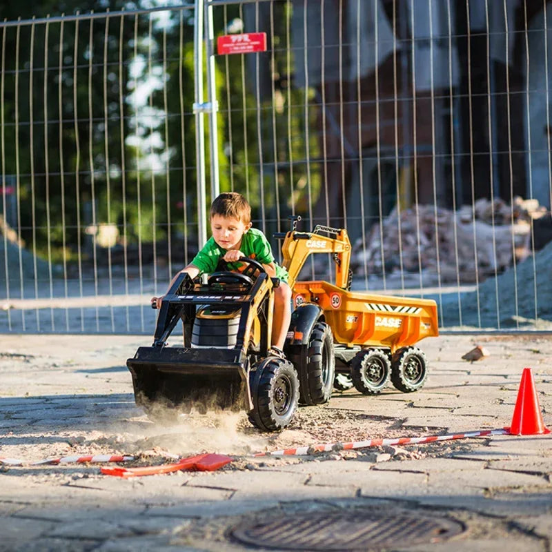 FALK traktor z ruchomą łyżką i przyczepką - zabawki-dla-dziewczynki