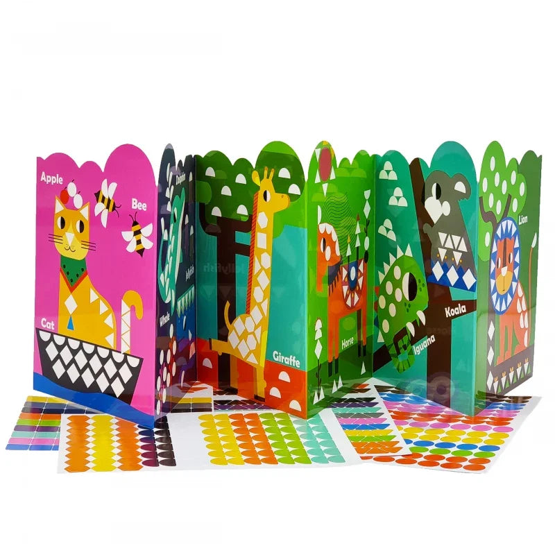 WOOPIE ART&FUN Naklejki Zestaw Dopasuj Kształty i Kolory Wyklejanka Zwierzątka 504 el. - zabawki-dla-dziewczynki