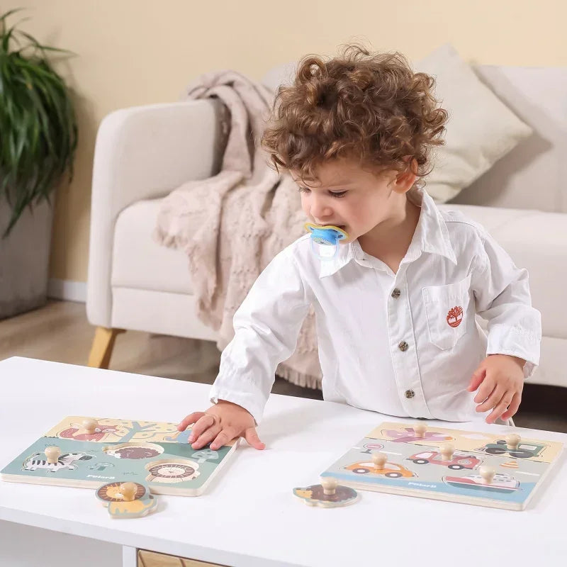 Dziecięce puzzle drewniane VIGA PolarB motyw zwierząt - zabawki-dla-dziewczynki