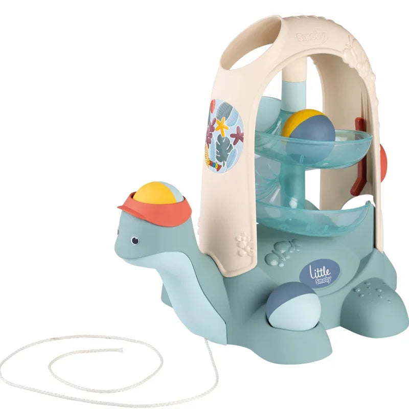 SMOBY LITTLE Żółw do Ciągnięcia ze Zjeżdżalnią dla Piłeczek 12m+ - zabawki-dla-dziewczynki