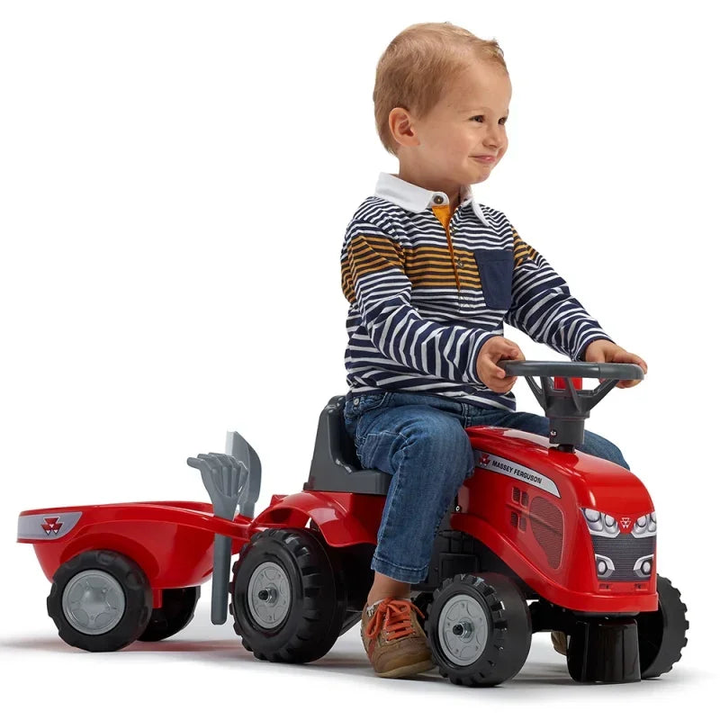 FALK Traktorek Baby Massey Ferguson czerwony pojazd edukacyjny dla najmłodszych - zabawki-dla-dziewczynki