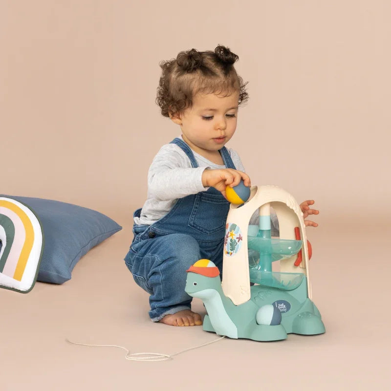 SMOBY LITTLE Żółw do Ciągnięcia ze Zjeżdżalnią dla Piłeczek 12m+ - zabawki-dla-dziewczynki