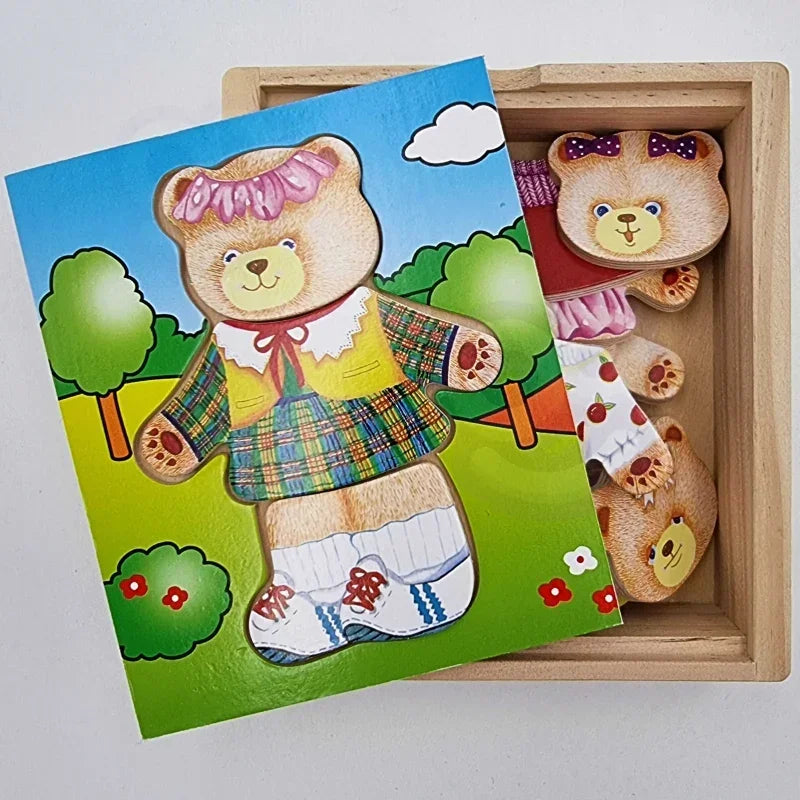 Viga Drewniana Układanka Kreatywna Puzzle Dla Dzieci - zabawki-dla-dziewczynki