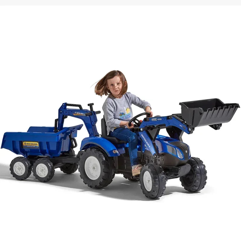 FALK Traktorek New Holland Niebieski pojazd edukacyjny dla najmłodszych - zabawki-dla-dziewczynki
