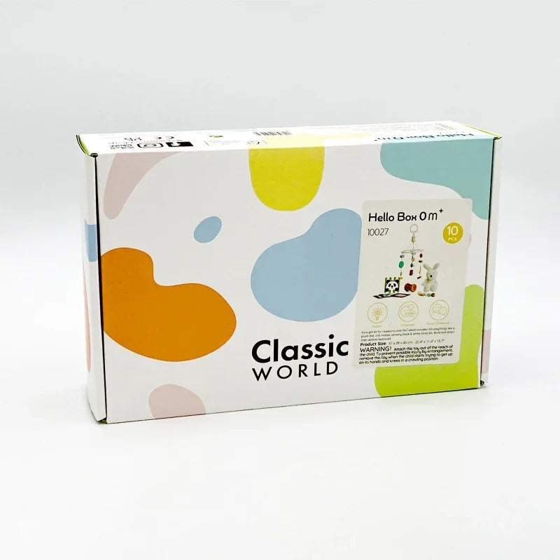 CLASSIC WORLD Pastelowy Zestaw dla Niemowląt Box Pierwsze Zabawki od 0 do 6 miesiąca - zabawki-dla-dziewczynki