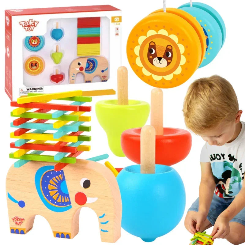 TOOKY TOY Zestaw Gier Zręcznościowych Bierki Bączek JoJo Słonik 46 el. - zabawki-dla-dziewczynki