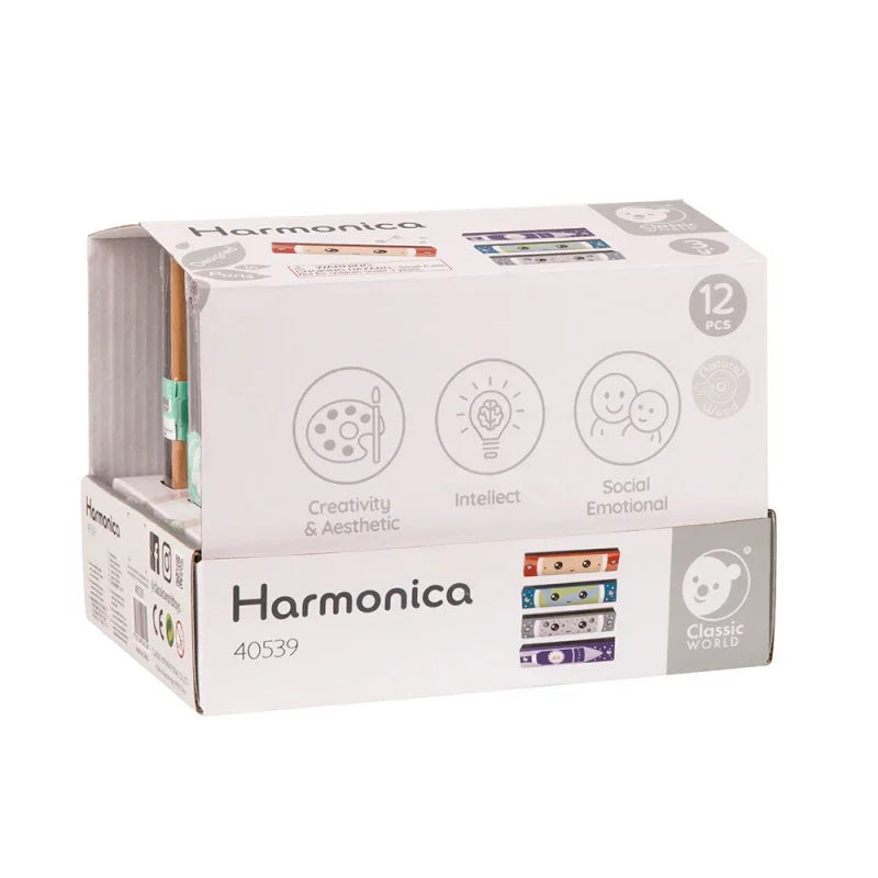 CLASSIC WORLD Drewniana Harmonijka Ustna dla Dzieci 1 szt. - zabawki-dla-dziewczynki