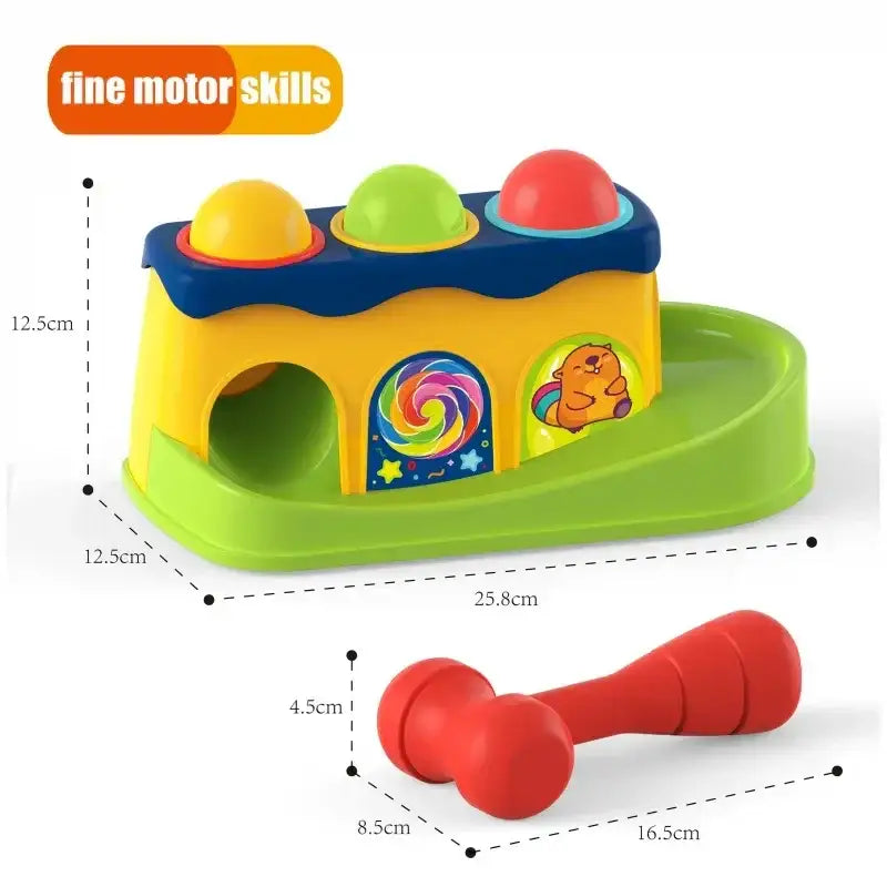 WOOPIE BABY Kolorowa Przebijanka Wbijanka z Młoteczkiem Montessori - zabawki-dla-dziewczynki