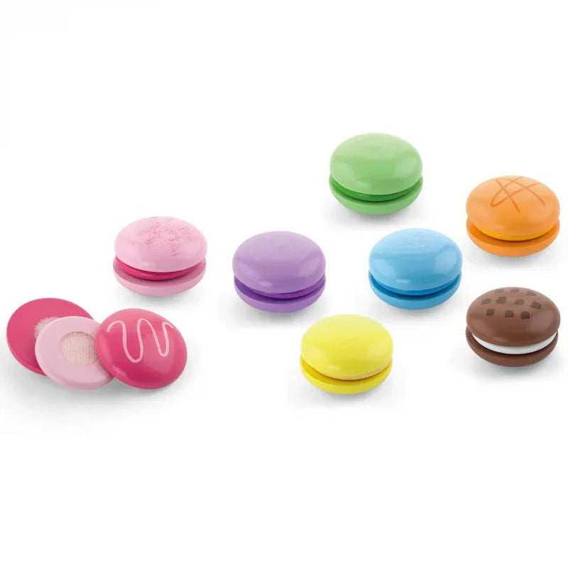 Drewniany Ciastka Zestaw kolorowych makaroników Viga Toys 8 sztuk - zabawki-dla-dziewczynki