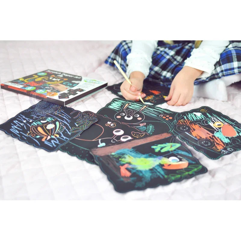 WOOPIE ART&FUN Zestaw Kreatywny Wydrapywanki dla Dzieci 7 el. - zabawki-dla-dziewczynki