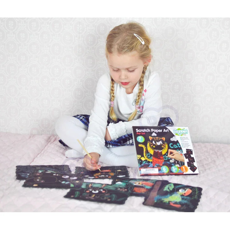 WOOPIE ART&FUN Zestaw Kreatywny Wydrapywanki dla Dzieci 7 el. - zabawki-dla-dziewczynki