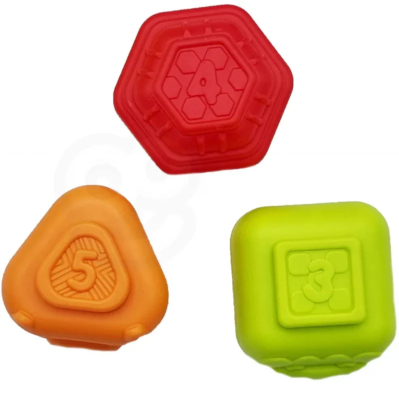 WOOPIE BABY Elastyczna Kostka Sensoryczna Sorter dla Dzieci Zwierzątka + Grzechotka 7 el. - zabawki-dla-dziewczynki