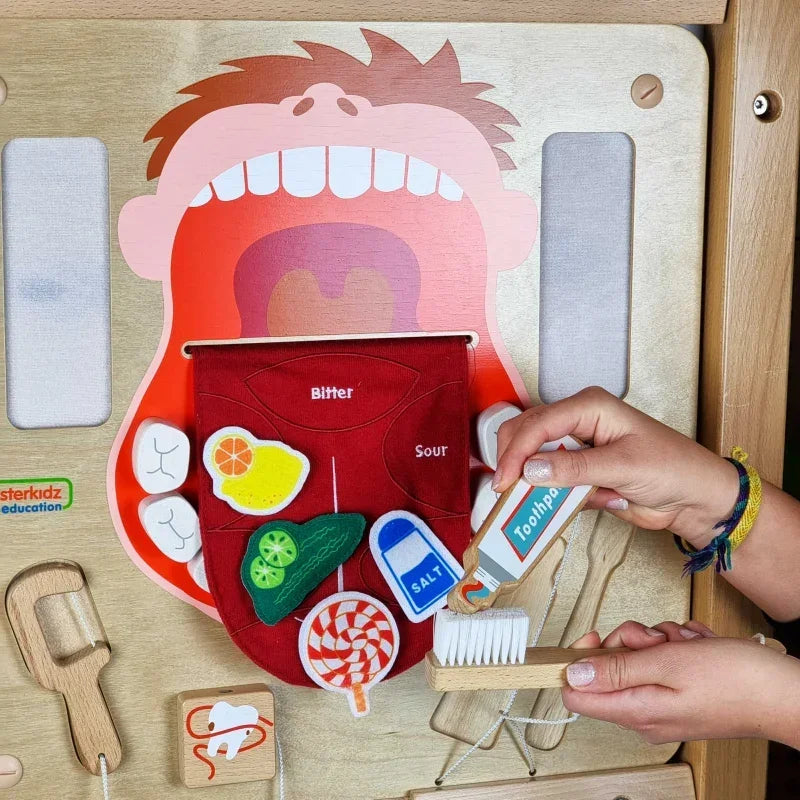 MASTERKIDZ ścienna tablica sensoryczna higiena jamy ustnej - zabawki-dla-dziewczynki