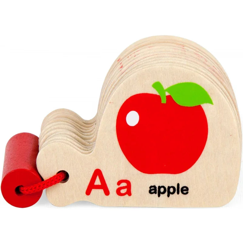 Viga Drewniana Książeczka do Nauki Alfabetu i Angielskiego Montessori - zabawki-dla-dziewczynki