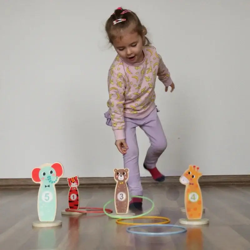 TOOKY TOY gra zręcznościowa drewniana rzucanie do celu zwierzątka - zabawki-dla-dziewczynki