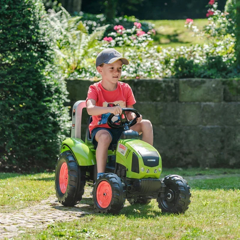 Duży traktor FALK na pedały Claas z przyczepką do zabawy na dworze - zabawki-dla-dziewczynki