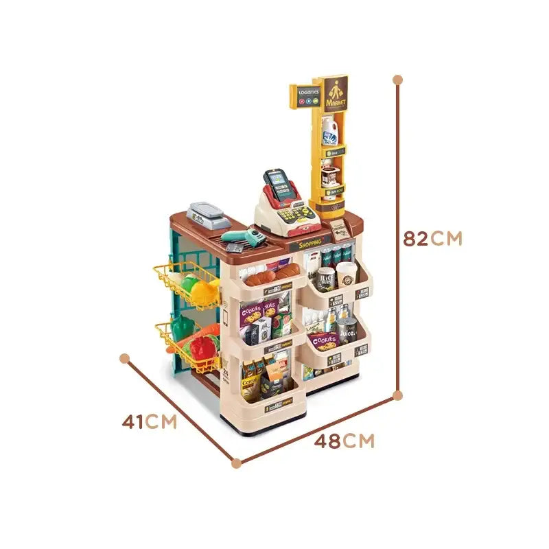 Sklep zabawkowy WOOPIE kasa skaner waga i produkty - zabawki-dla-dziewczynki