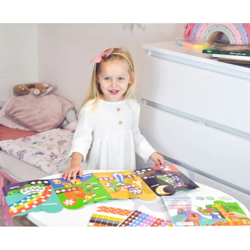 WOOPIE ART&FUN Naklejki Zestaw Dopasuj Kształty i Kolory Wyklejanka Zwierzątka 504 el. - zabawki-dla-dziewczynki