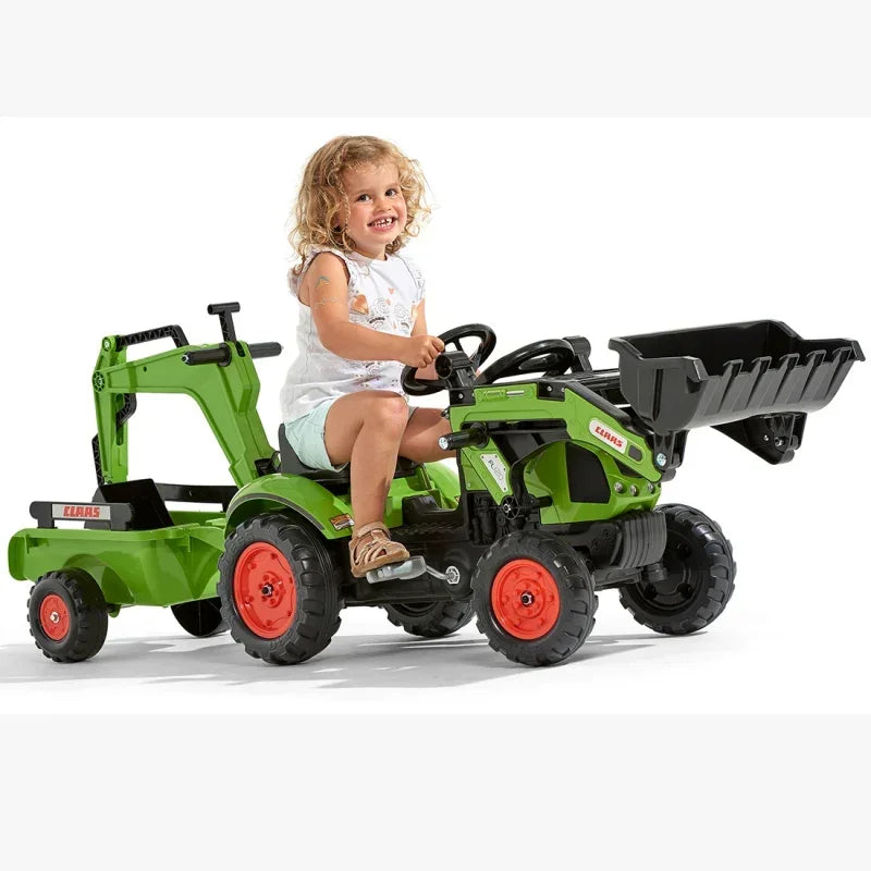 FALK Traktor CLAAS Arion z przyczepą, łyżką i ładowarką dla dzieci od 2 lat - zabawki-dla-dziewczynki