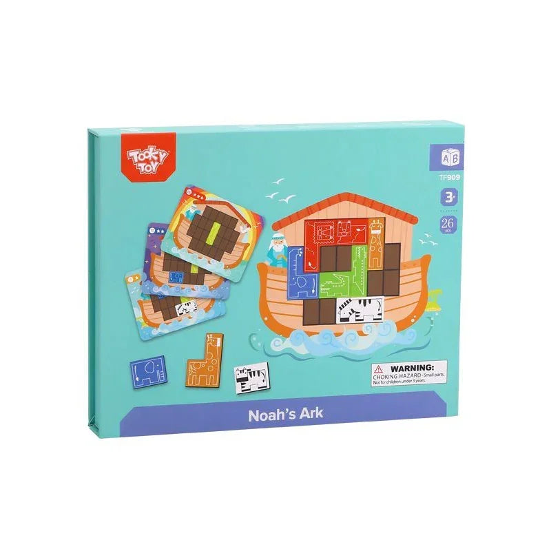 Zabawka edukacyjna TOOKY TOY Arka Noego puzzle magnetyczne 26 el - zabawki-dla-dziewczynki