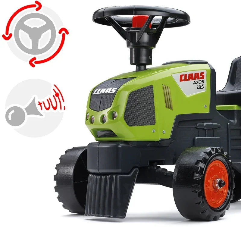 FALK Traktorek Baby Claas Axos 310, rozwijający pojazd dla dzieci od 12 miesięcy - zabawki-dla-dziewczynki