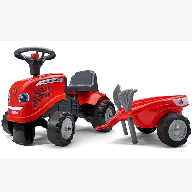 Zestaw FALK Traktorek Baby Massey Ferguson z akcesoriami do zabawy w domu i ogrodzie - zabawki-dla-dziewczynki