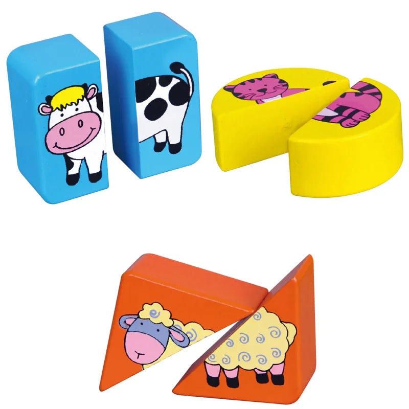 Puzzle Edukacyjne Drewniane Viga Zwierzęta - zabawki-dla-dziewczynki