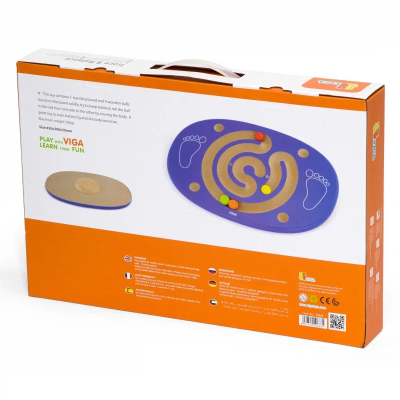 Viga Sensoryczna Drewniana Deska do balansowania z labiryntem - zabawki-dla-dziewczynki