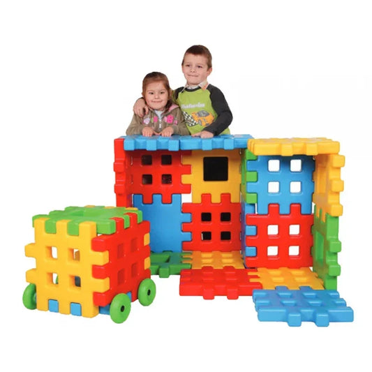 WOOPIE Klocki Edukacyjne Wafle Ogrodzenie Domek - zabawki-dla-dziewczynki