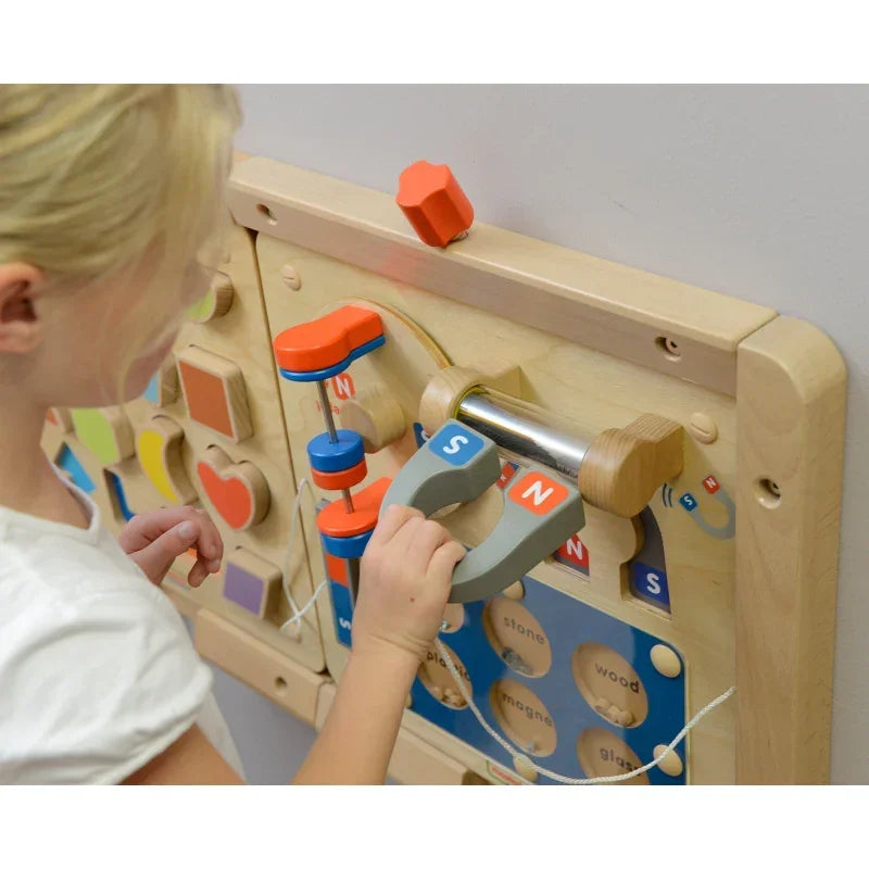 Tablica sensoryczna Montessori Masterkidz, nauka przyciągania magnetycznego - zabawki-dla-dziewczynki