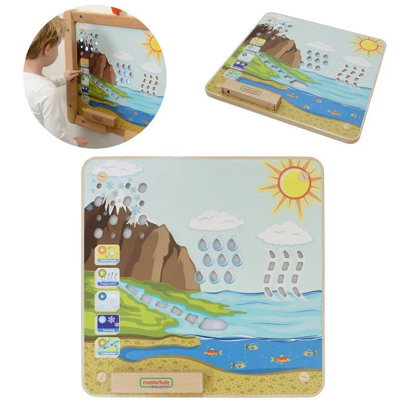 MASTERKIDZ Tablica Edukacyjna Obieg Wody Montessori do nauki o wodzie - zabawki-dla-dziewczynki