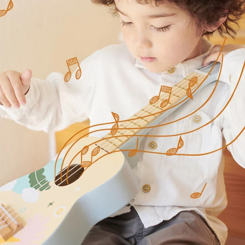 Niebieskie drewniane ukulele Classic World dla dzieci - zabawki-dla-dziewczynki